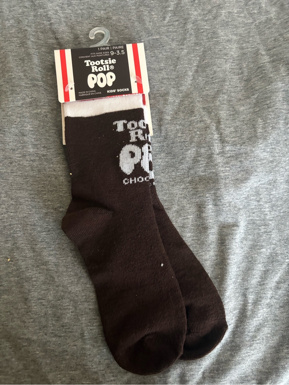 Tootsie Roll Pop Kids Crew Socks Size 9-3.5 NWT Chocolate Candy